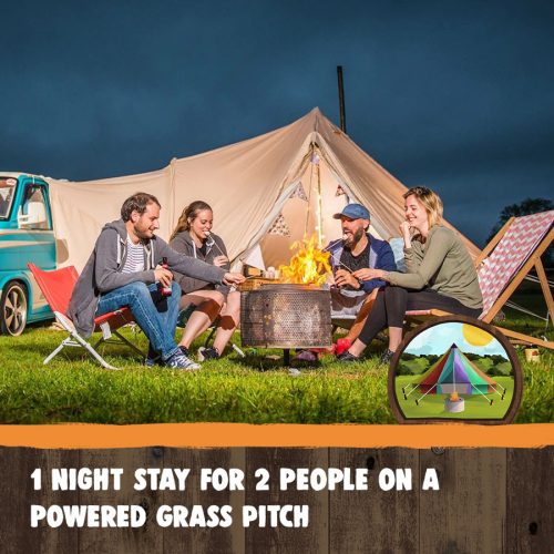 1 night stay for 2 people on a powered Grass Pitch
