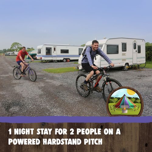 1 night stay for 2 people on a powered Hardstand Pitch