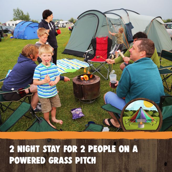 2 night stay for 2 people on a powered Grass Pitch